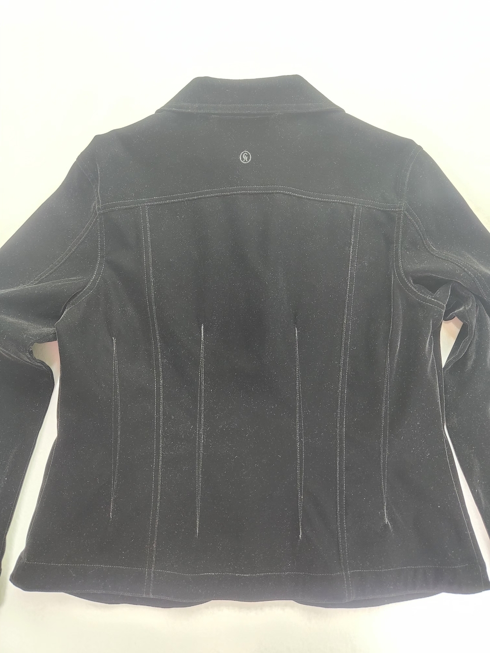 Vintage Black Velvet Embroidered Jacket Whimsigoth Boho Beaded Jacket SZ L - Picture 11 of 16